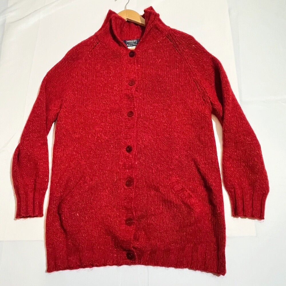 Max Mara Sweater Weekend Cardigan Button Up Knit Mohair Wool Medium Womens Fuzzy